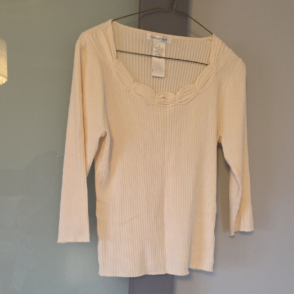 August Silk Women's Cream Colour Top